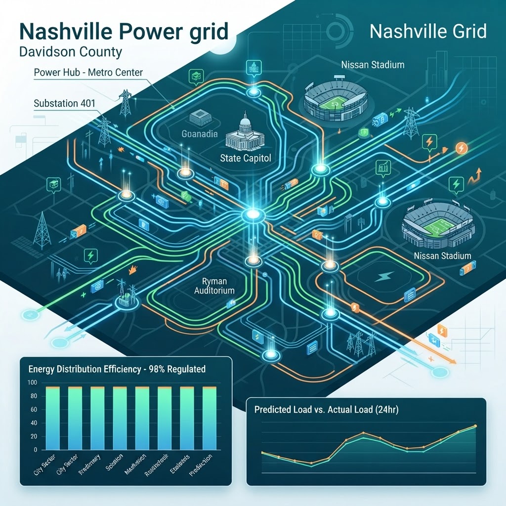 Data visualization of the Nashville grid, showing the statistically improbable equilibrium.