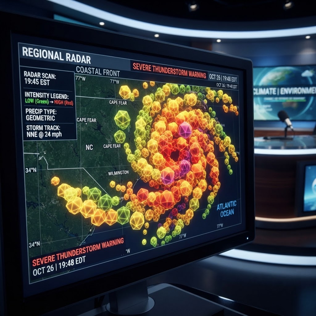 Sensor readings from local weather stations show unusual, non-random structural patterns in the storm's core.