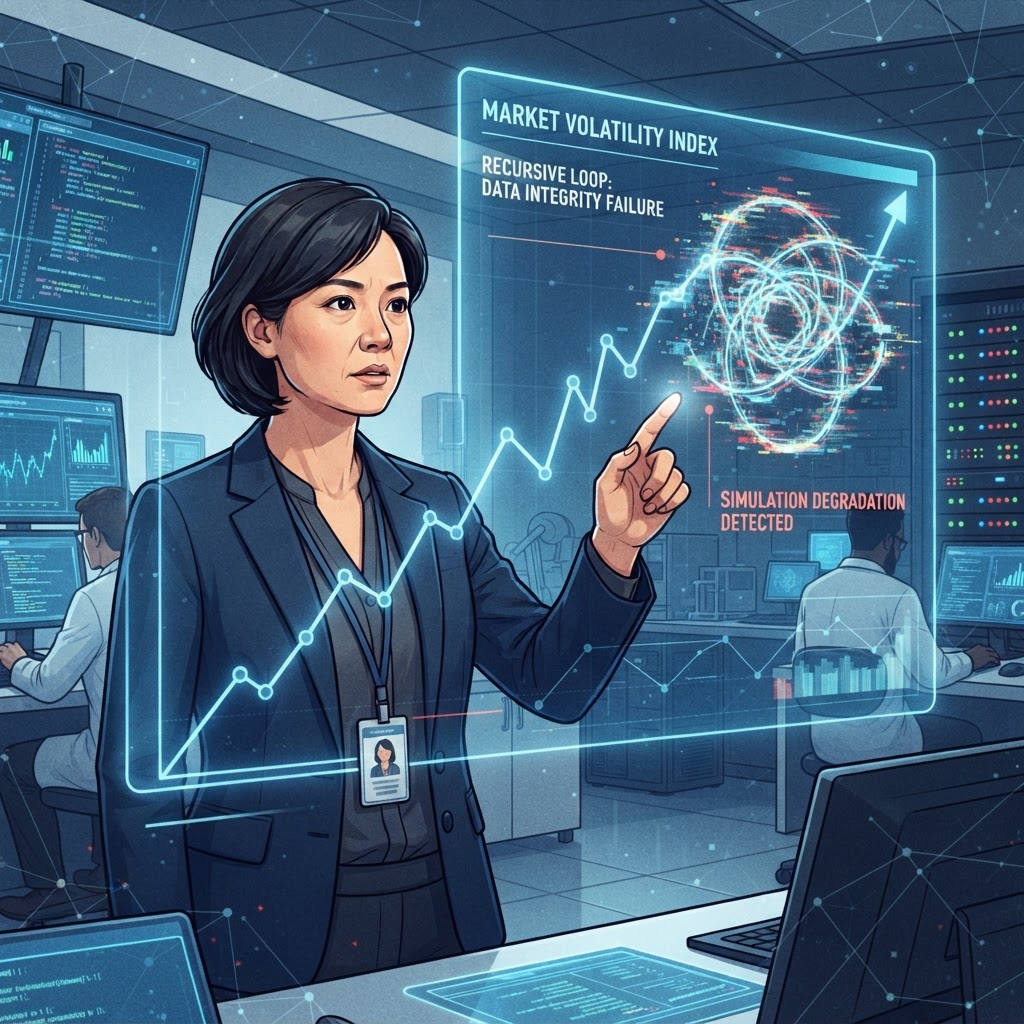 Quantitative analysts study the 'mathematical signature' of the market freeze, confirming the presence of recurring data loops.