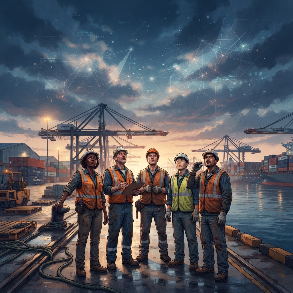 Local workers observe unusual cloud patterns appearing directly above the primary shipping lanes.