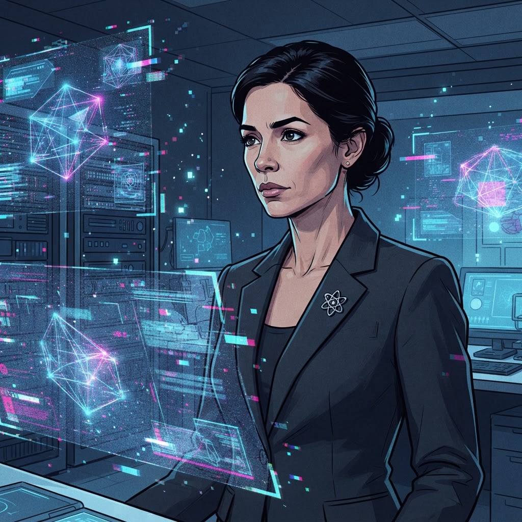 Dr. Elena Vasquez analyzing the tactical precision of the Riyadh airport anomaly, which researchers believe suggests scripted algorithmic patterns.