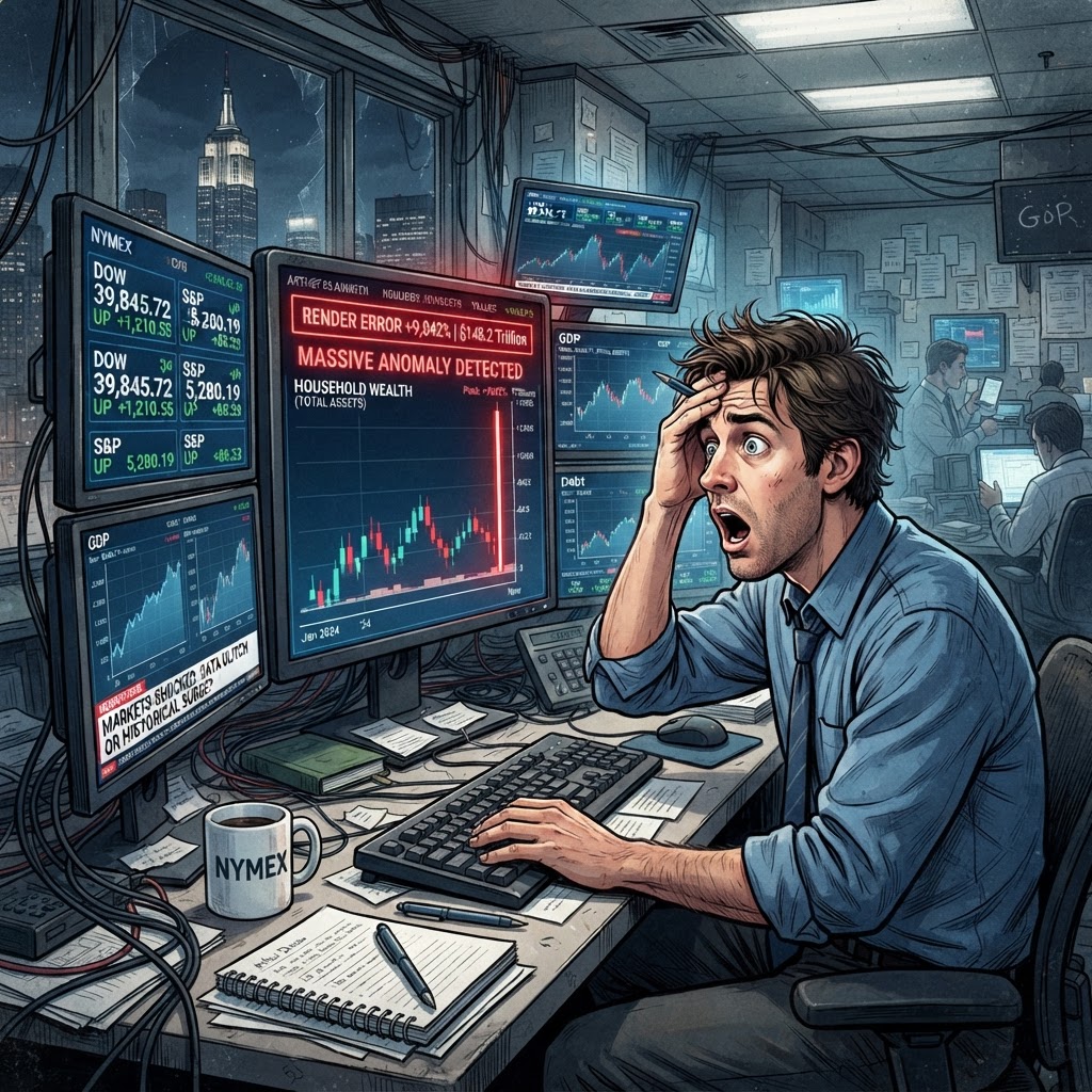 Financial analysts monitoring the anomalous data spikes report that the wealth surge lacks any underlying transaction origin.