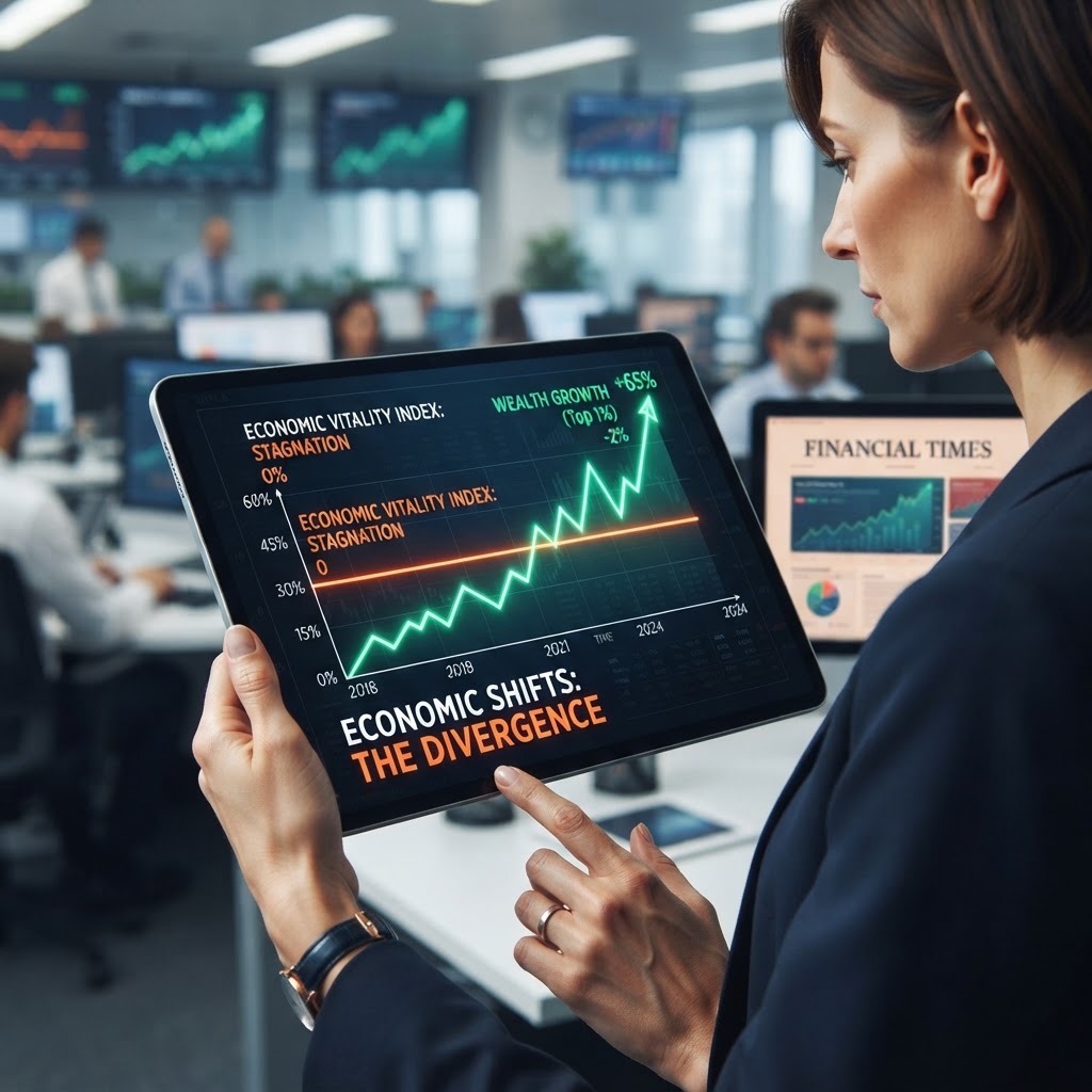Discrepancy between stagnant public confidence and surging asset valuations observed in the latest reports.