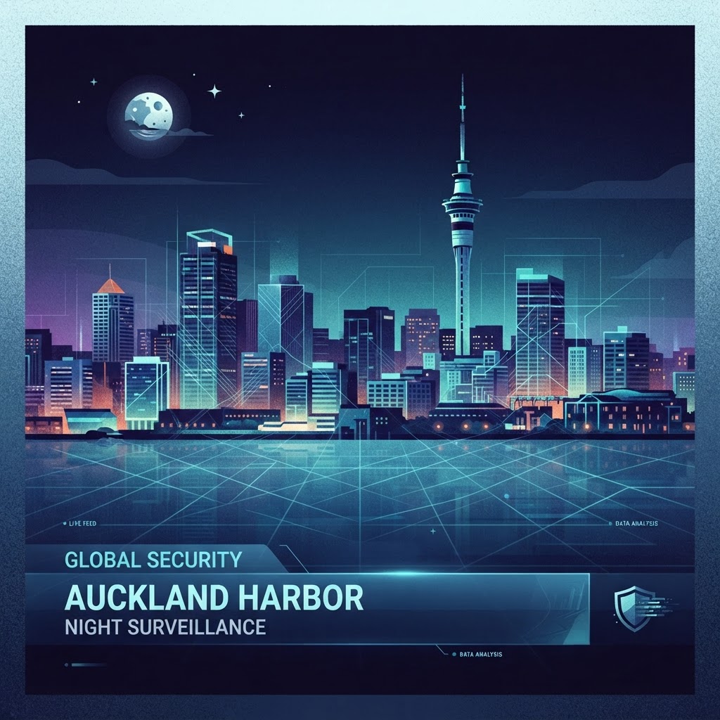 The Auckland harbor under the influence of persistent atmospheric glitch events.