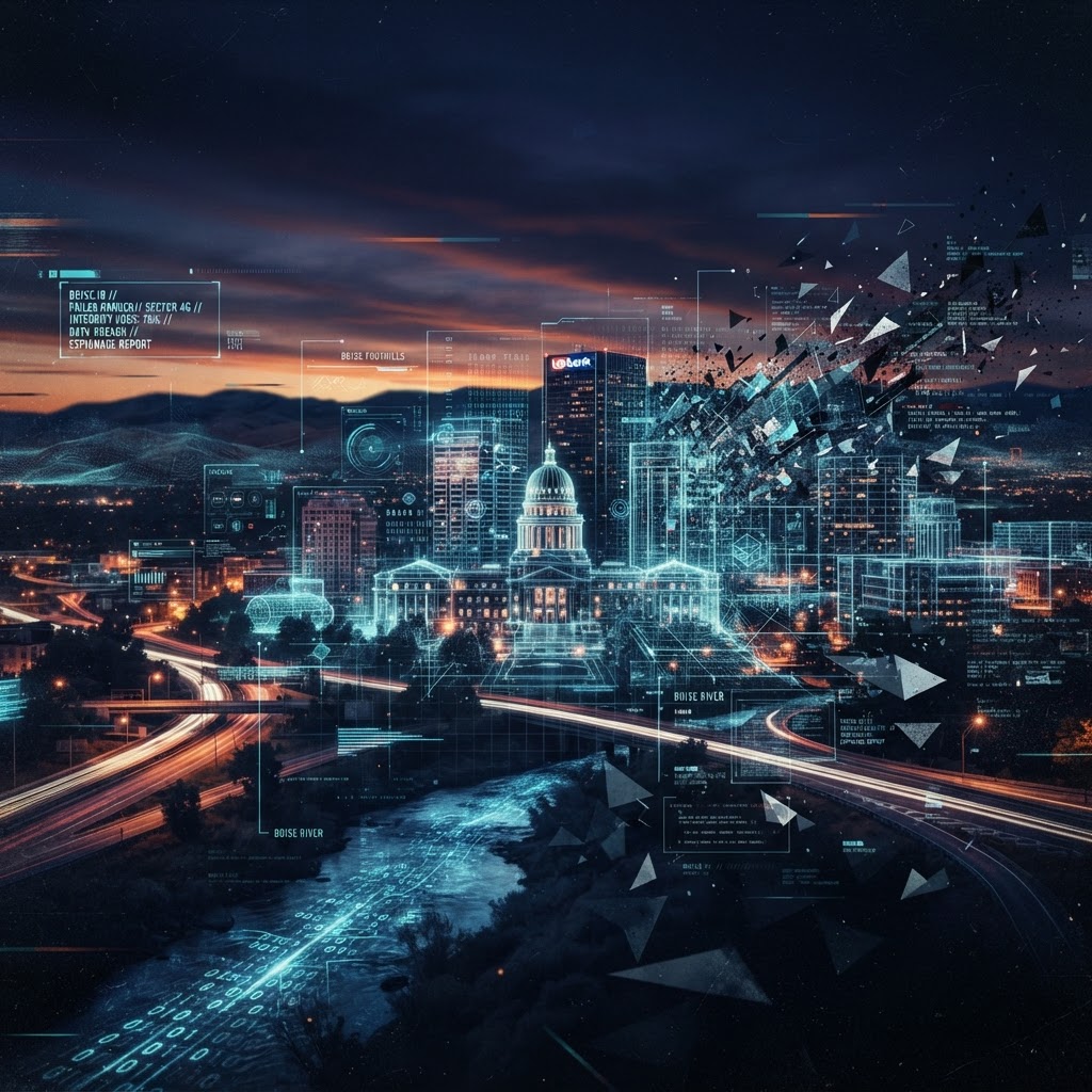 Render artifacts in the Boise night sky, which residents are beginning to correlate with peak server load periods.