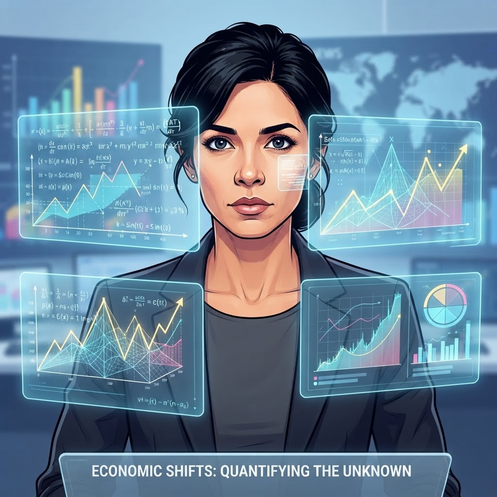 Dr. Elena Vasquez analyzes the decay rates of systemic stability variables within the Phoenix Timeline.