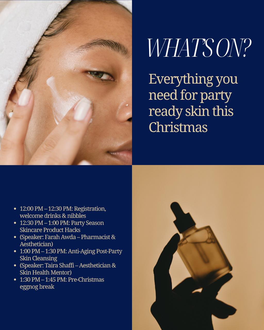 Christmas event skincare poster