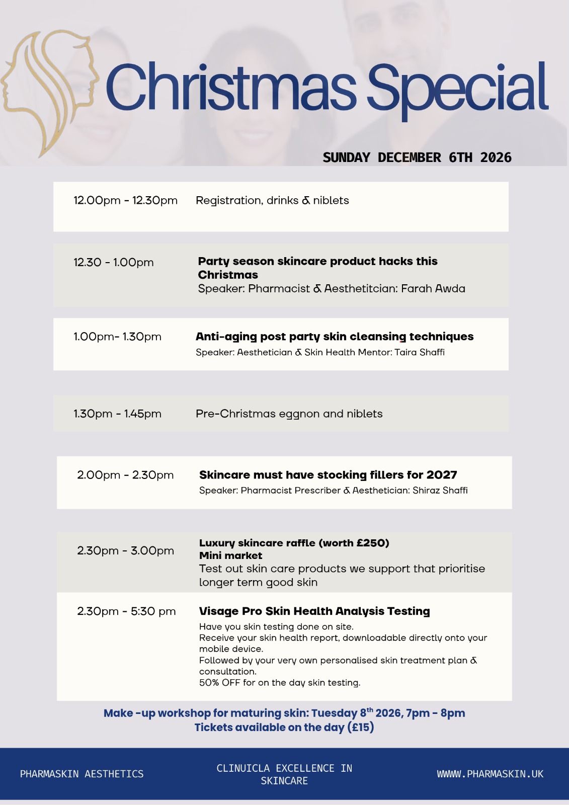 Christmas special event schedule