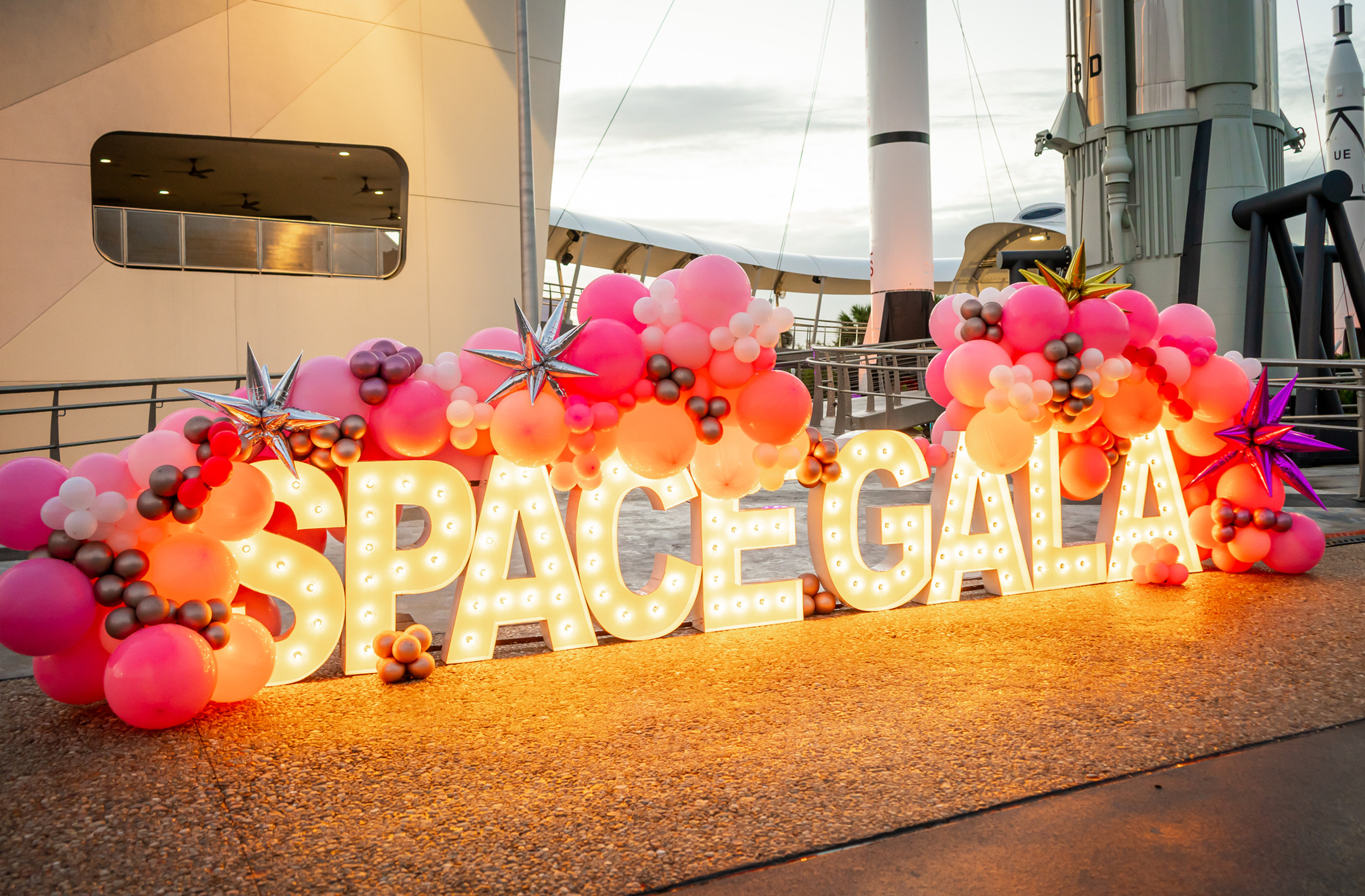 Space Gala marquee sign