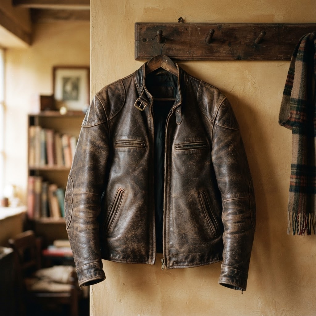 Memorial photo of Dad's Leather Jacket