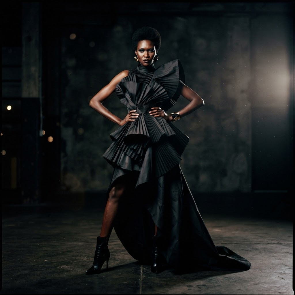 A model striking a confident pose