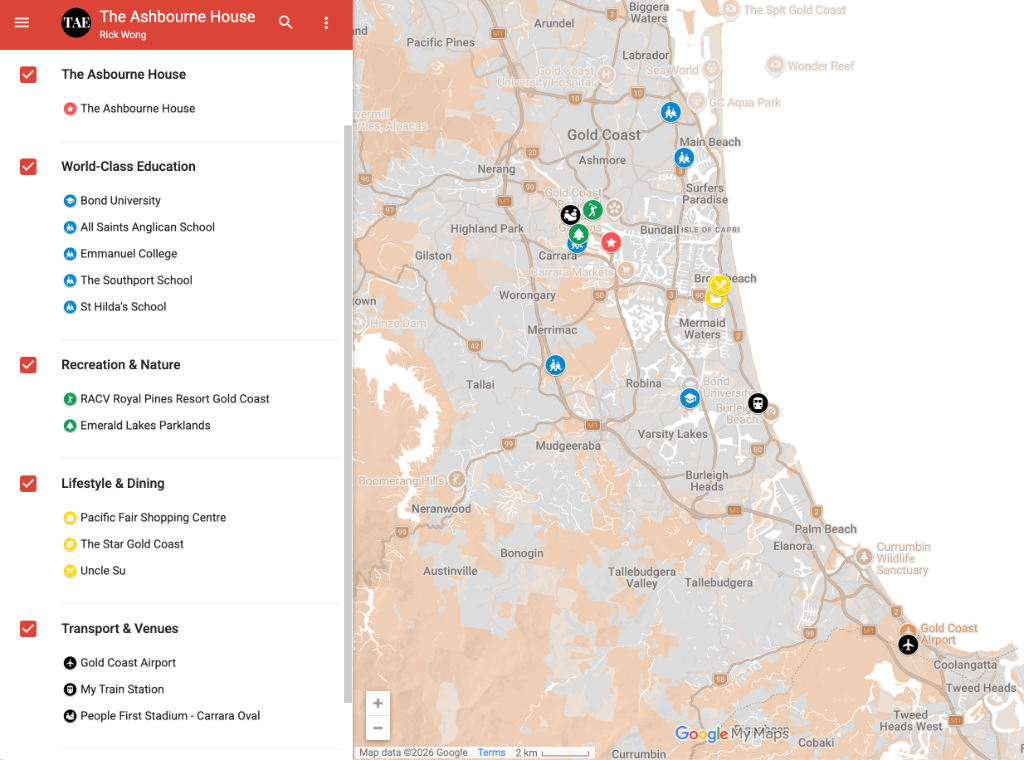 The Ashbourne House location map
