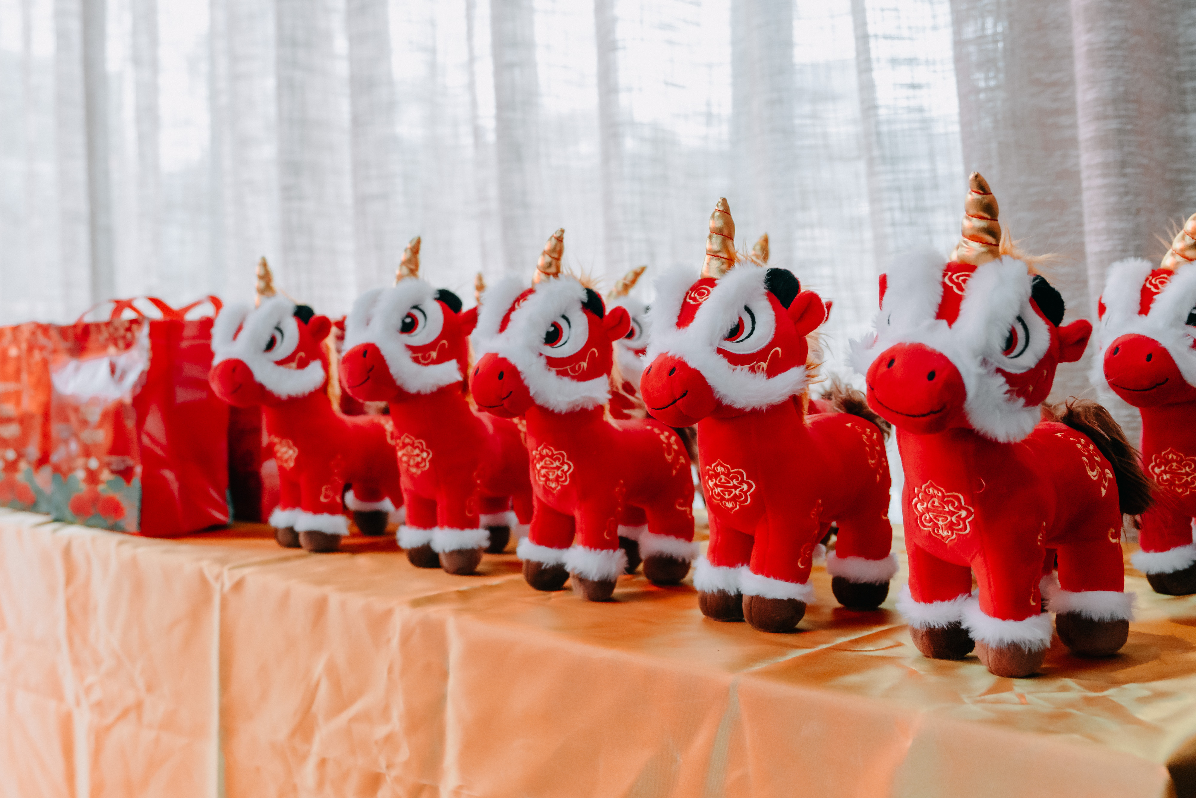 Lion dance keepsakes displayed at the 2026 Lunar New Year Gala