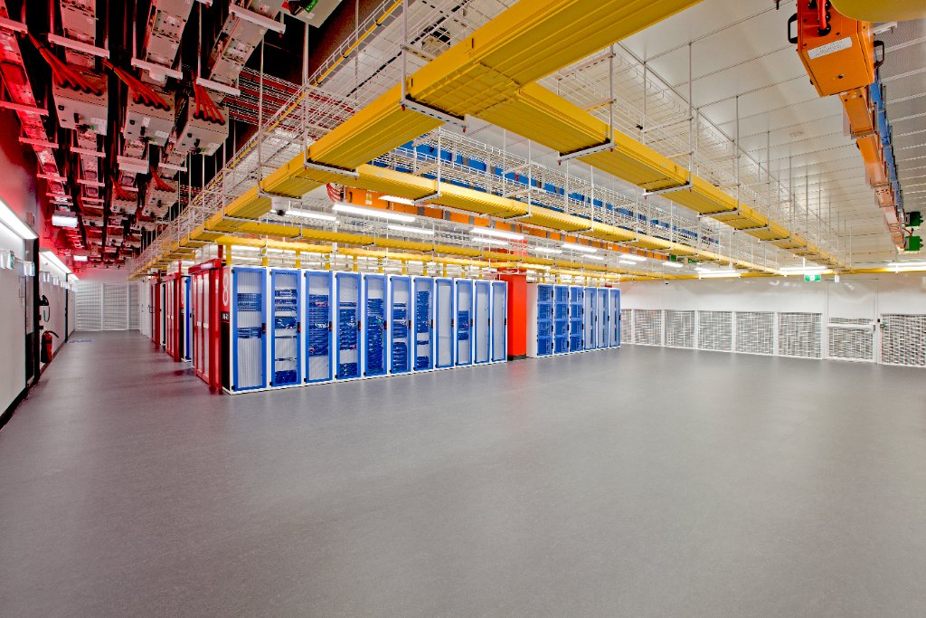 Data centre interior — overhead infrastructure