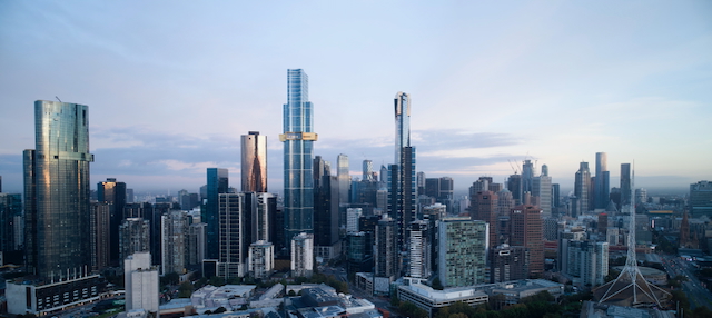 Melbourne City Skyline with Australia 108