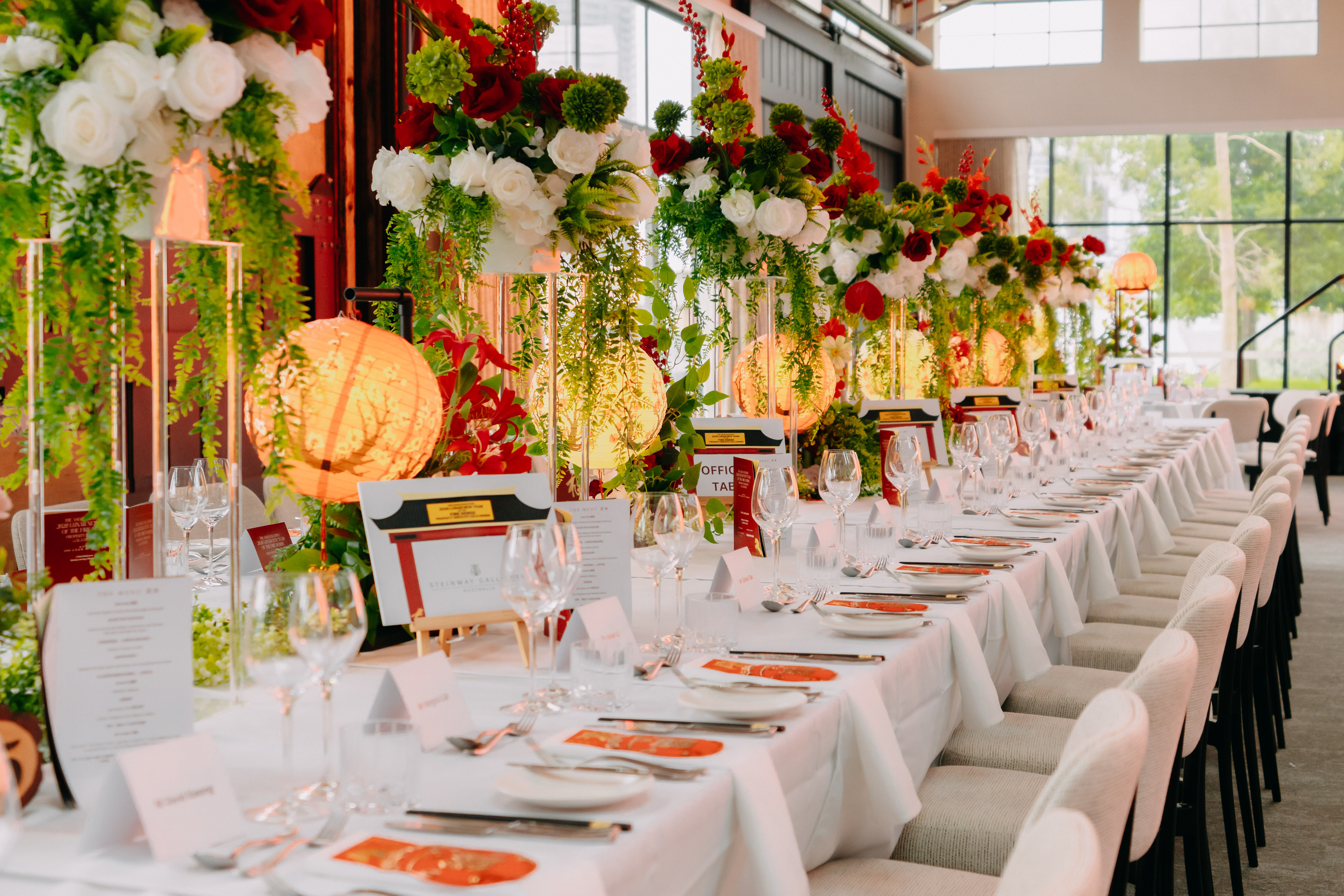 Elegant banquet table setting at the 2026 Lunar New Year Gala