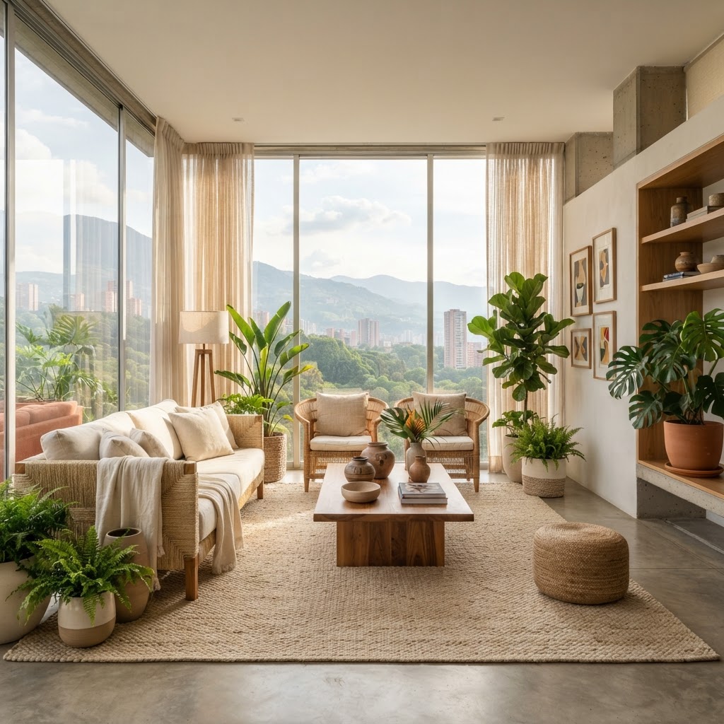 Diseño de interiores con fibras naturales en Colombia