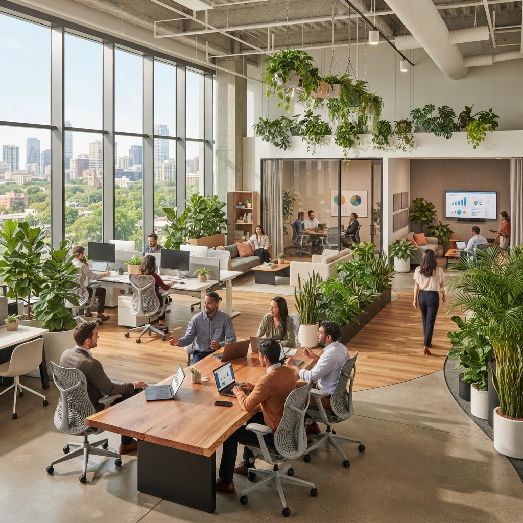 Bienestar en espacios comerciales y oficinas modernas