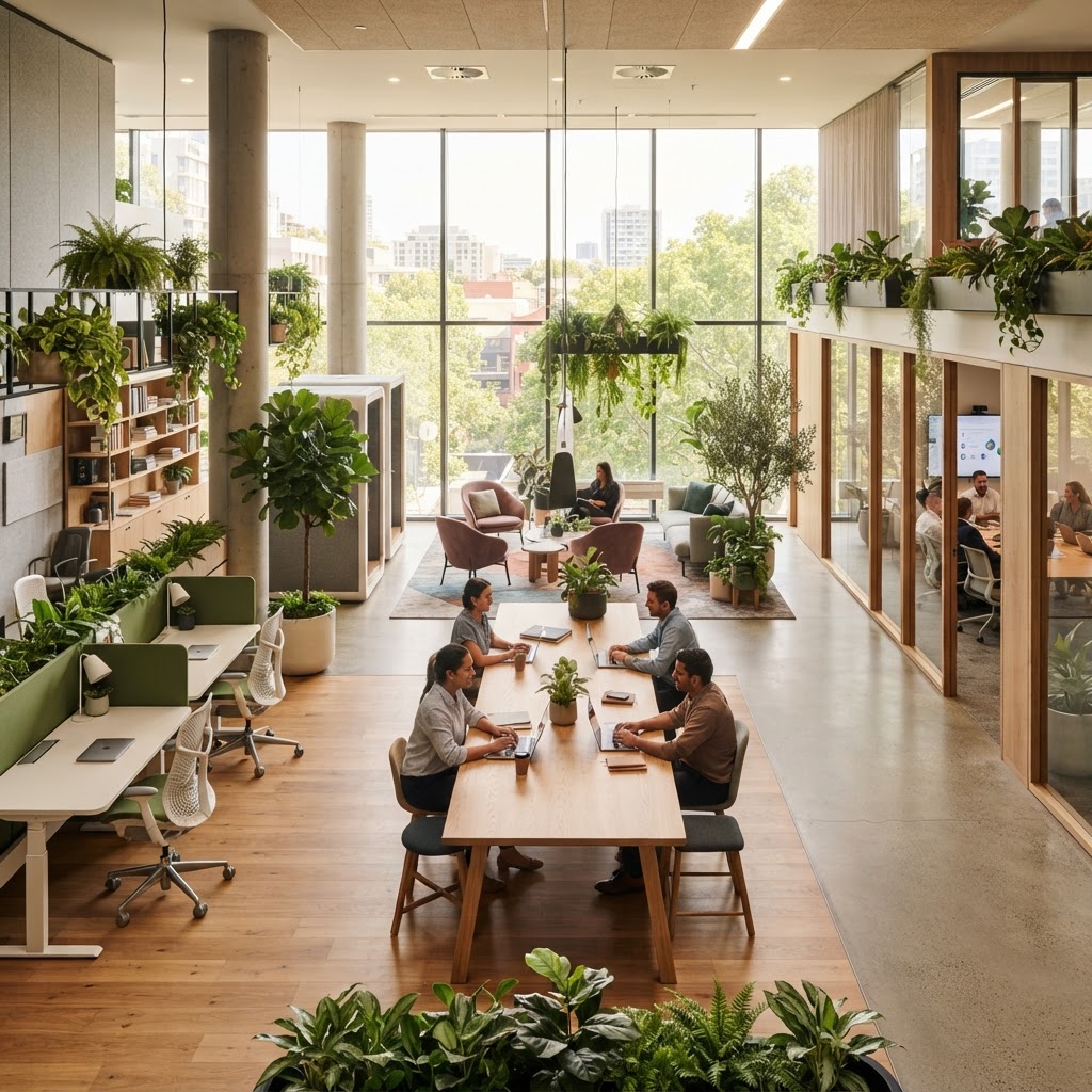Bienestar en espacios comerciales y oficinas modernas