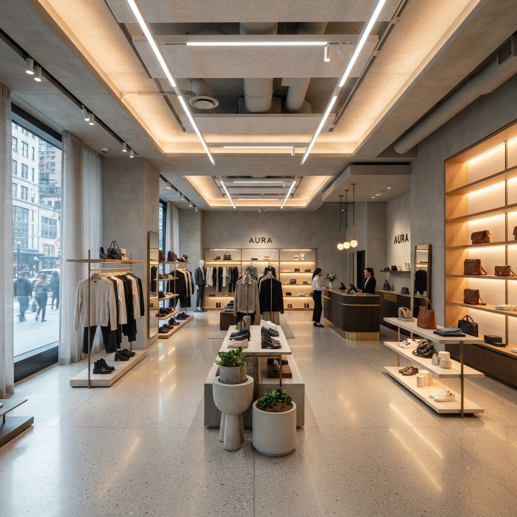 Iluminación inteligente para espacios comerciales modernos