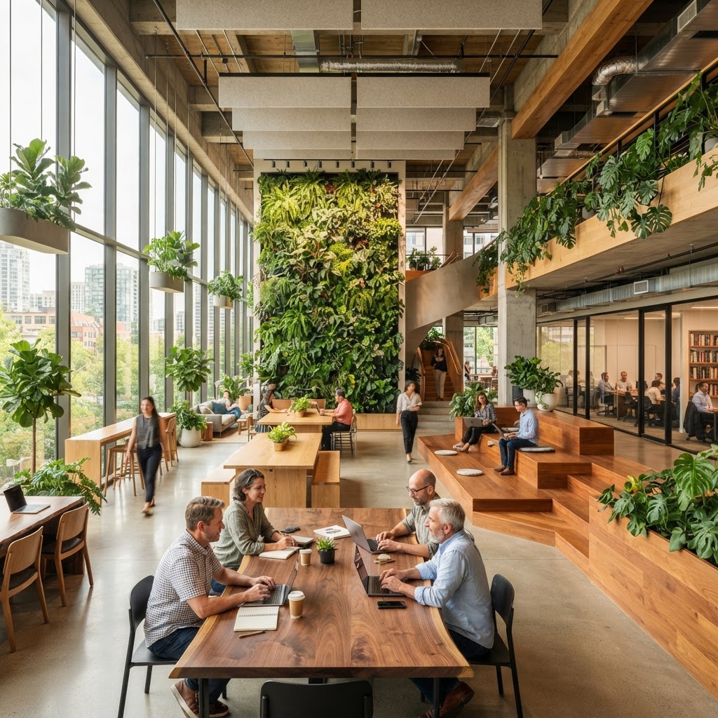 Diseño biofílico para espacios de trabajo modernos