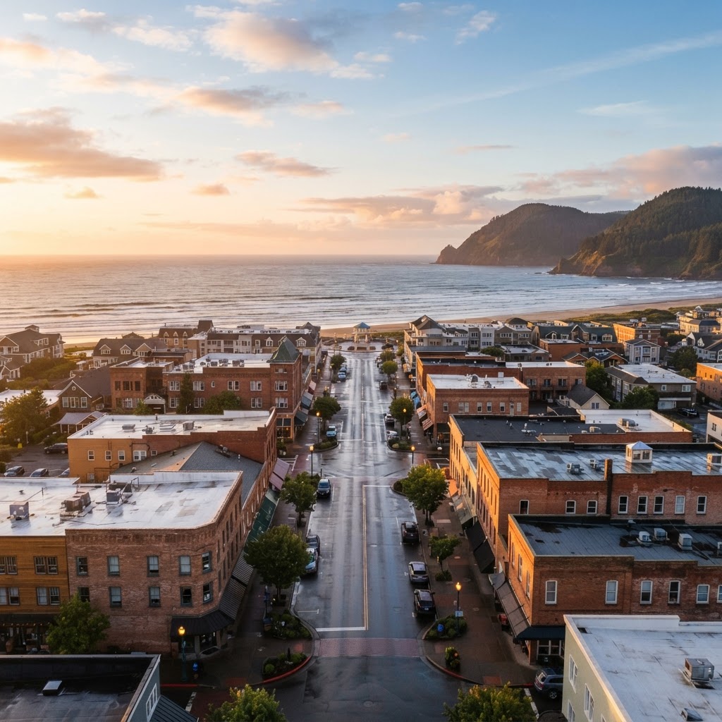 Seaside city image