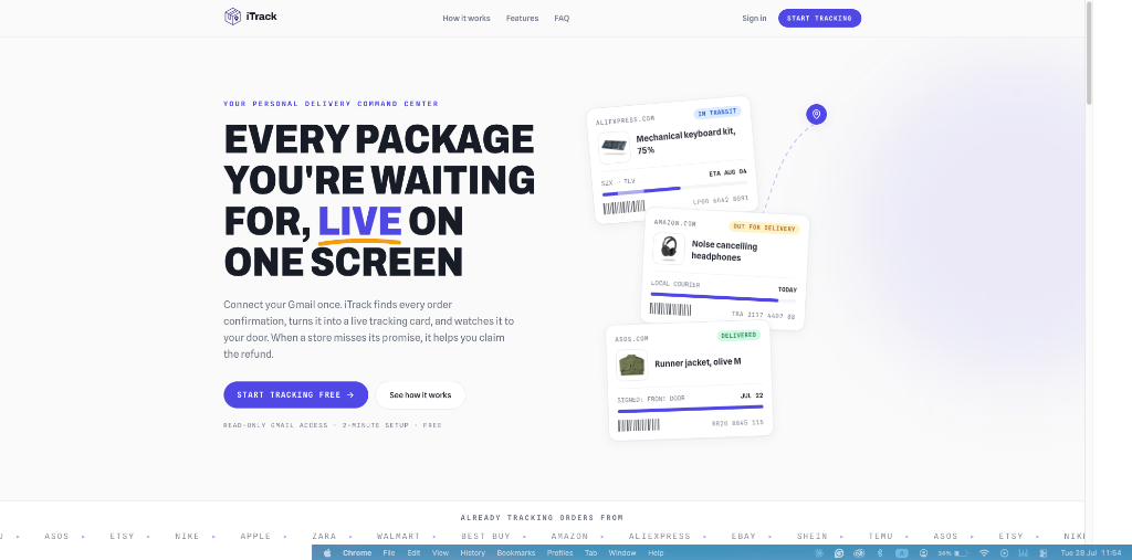 iTrack screenshot