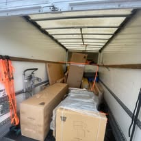 Neatly packed removals van