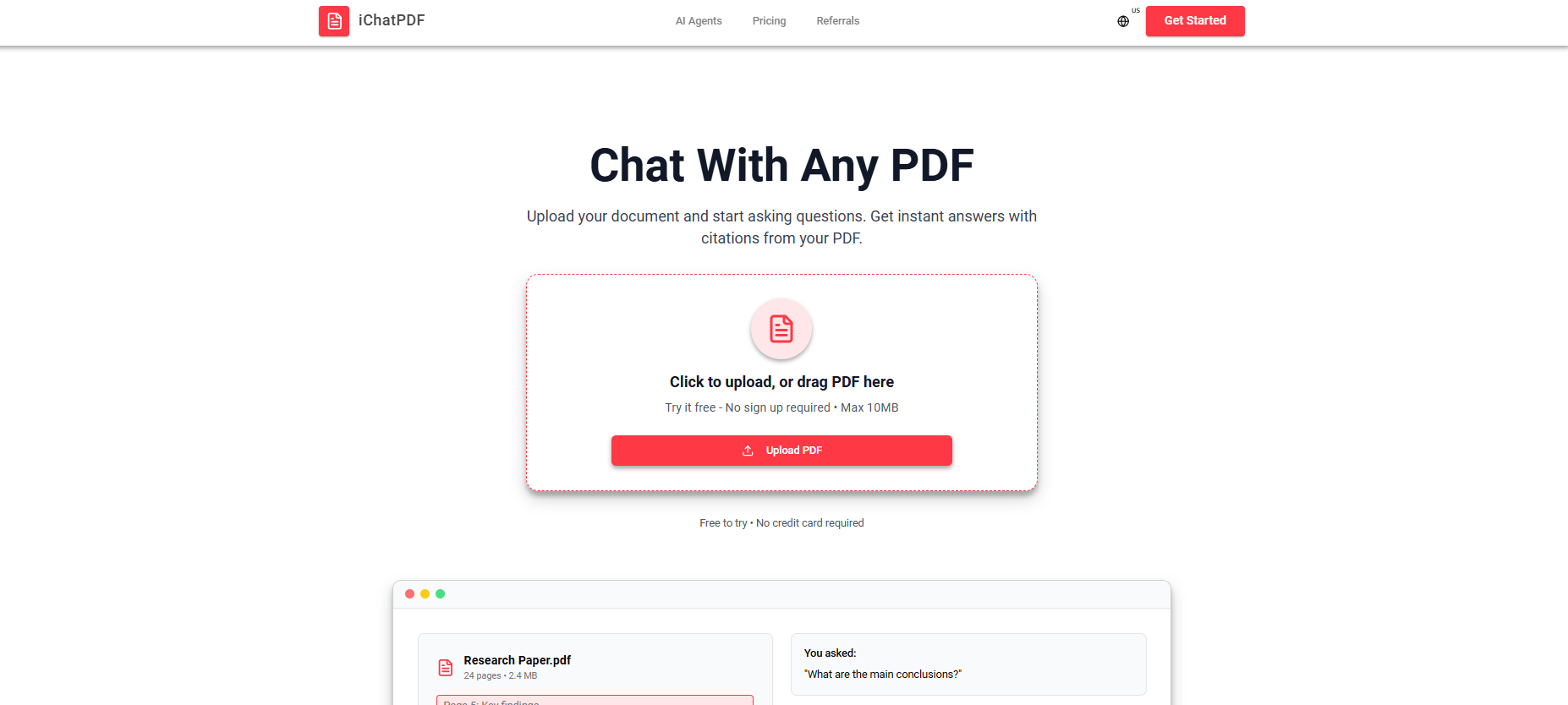 Chat With Your PDF template preview