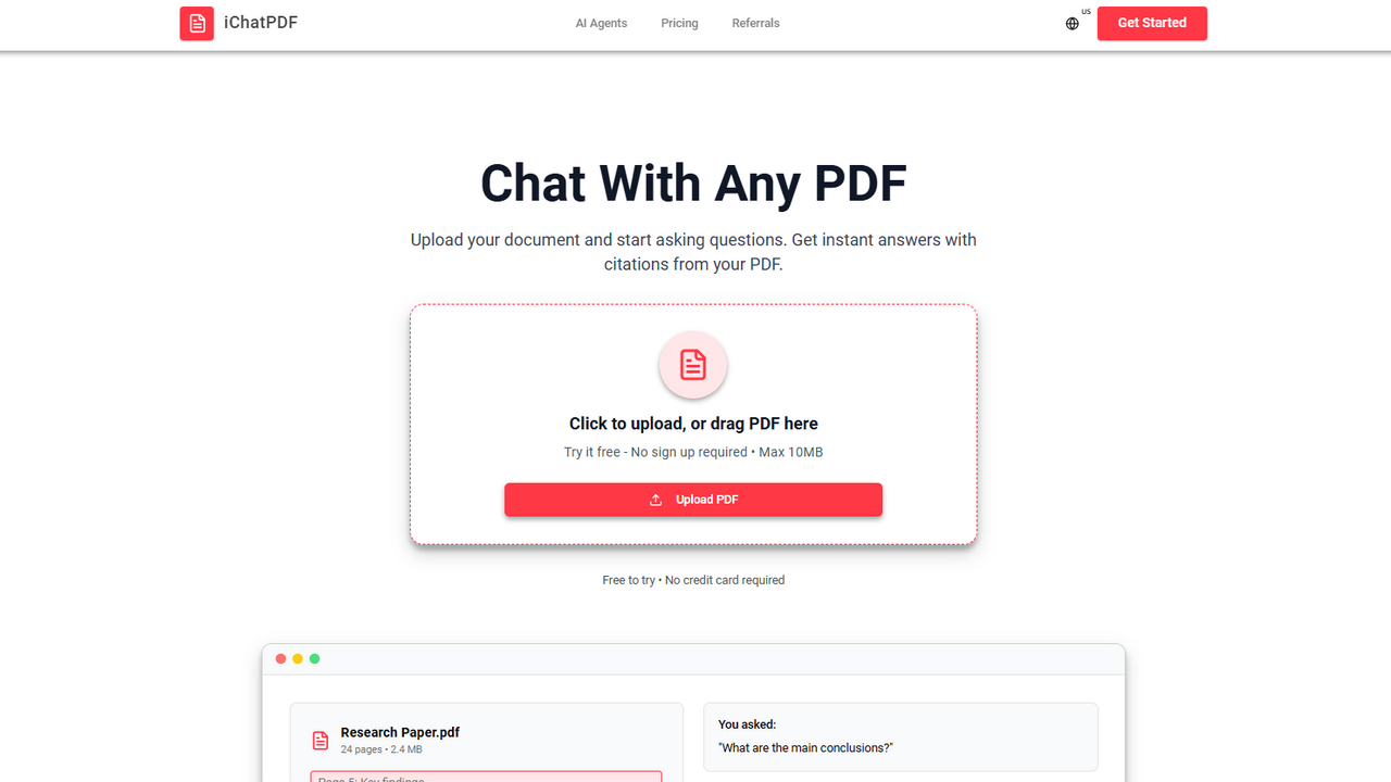 Chat With Your PDF template preview