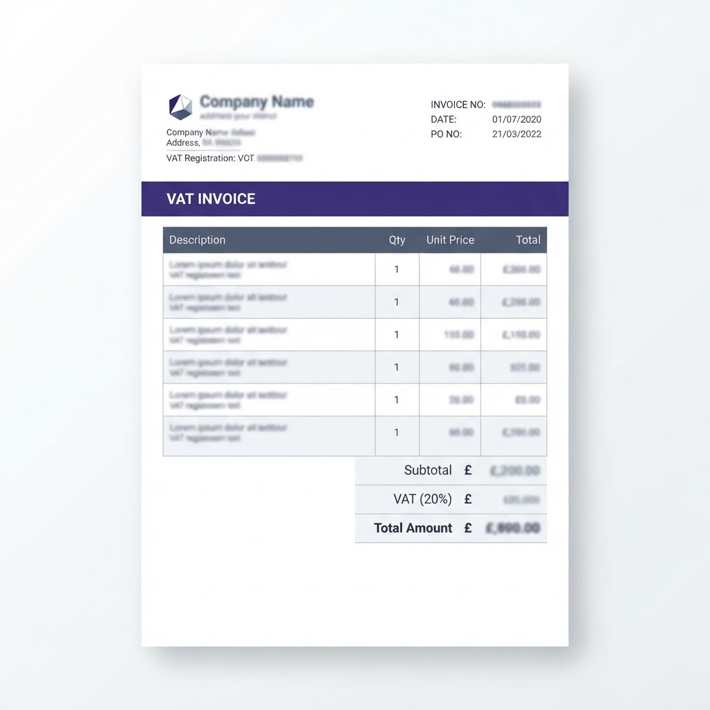 A United Kingdom VAT invoice document