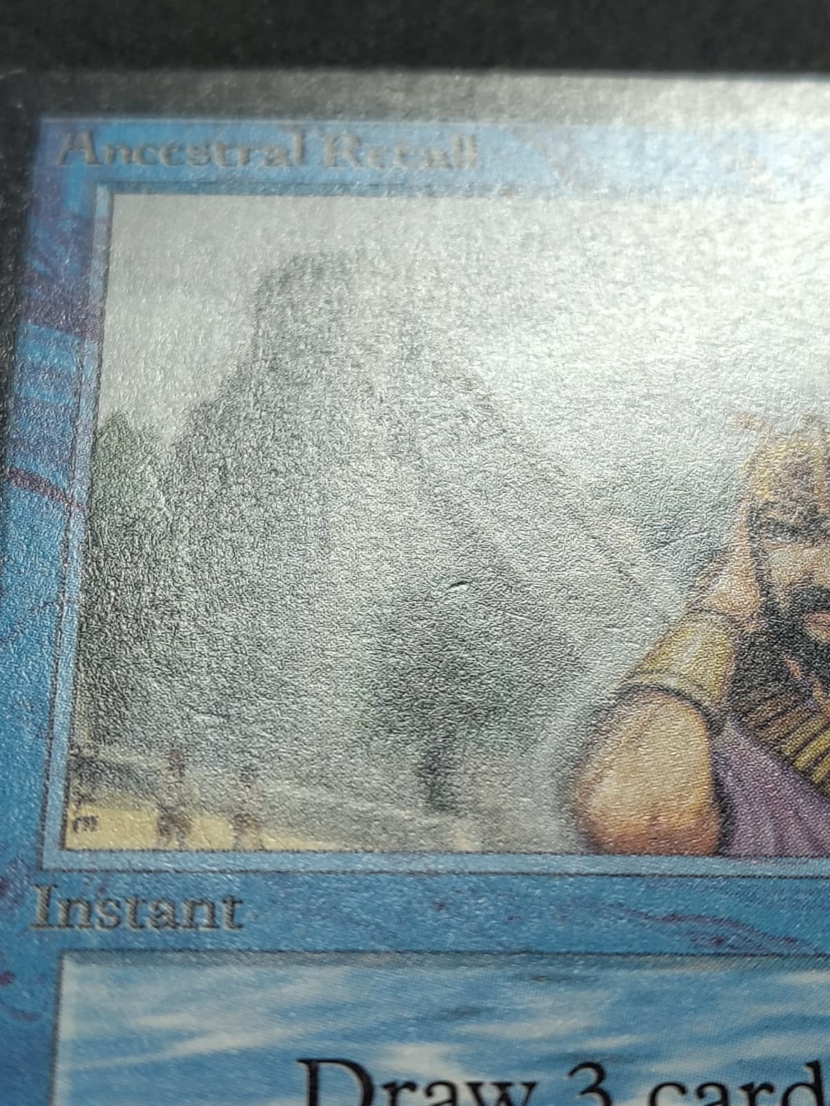 Restauro carta Magic – rimozione pressioni - prima