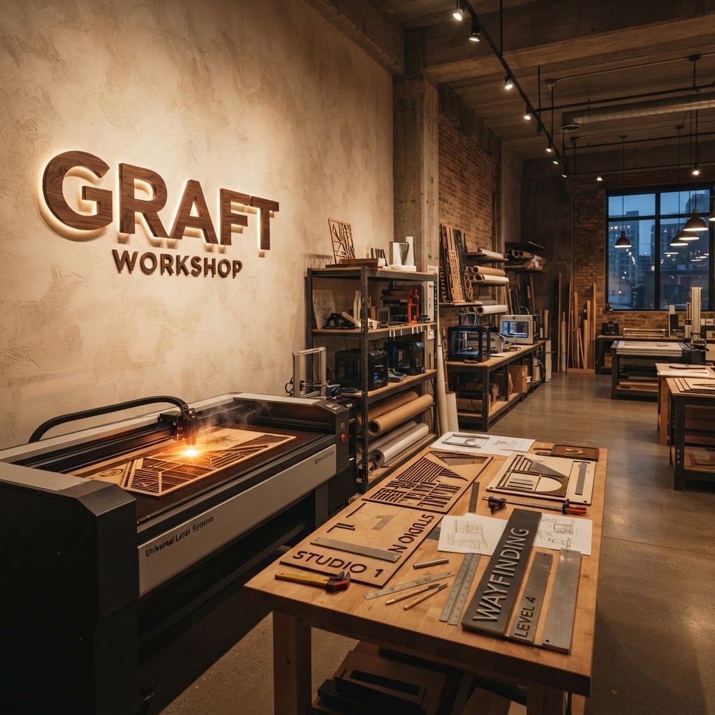 Large-scale fabrication and architectural signage in the Dash & Feather studio