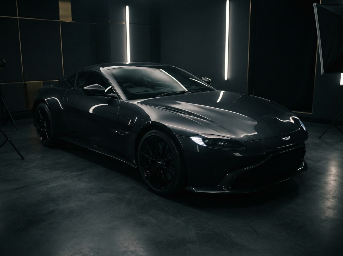 Luxury car in a photography studio for consignment