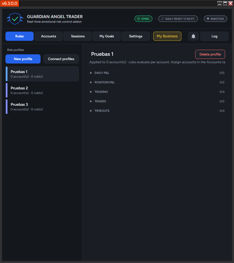 Rules — perfiles de riesgo