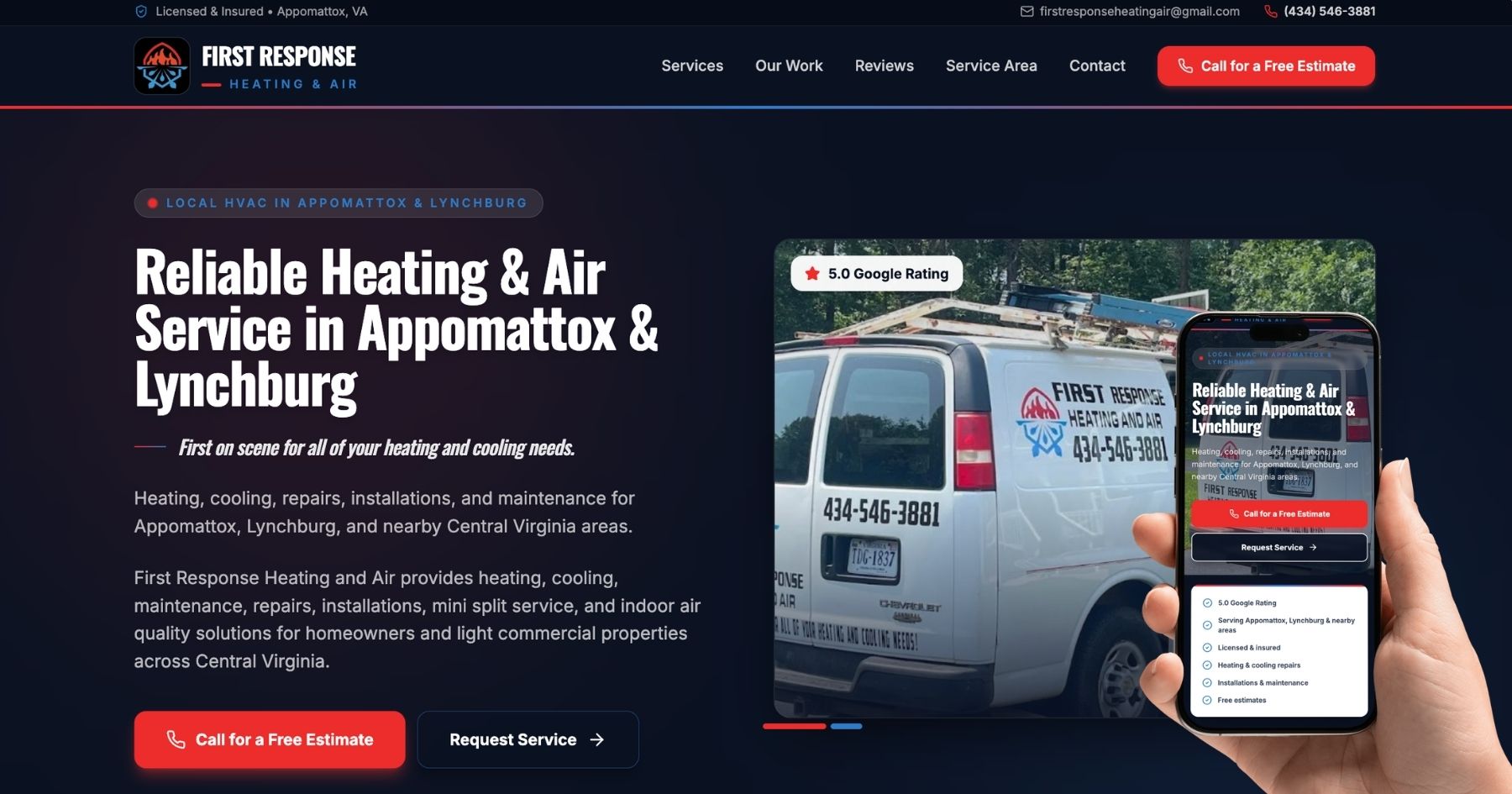 Custom HVAC website concept preview