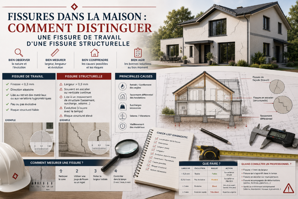 Fissures dans la maison : comment distinguer une fissure de travail d'une fissure structurelle