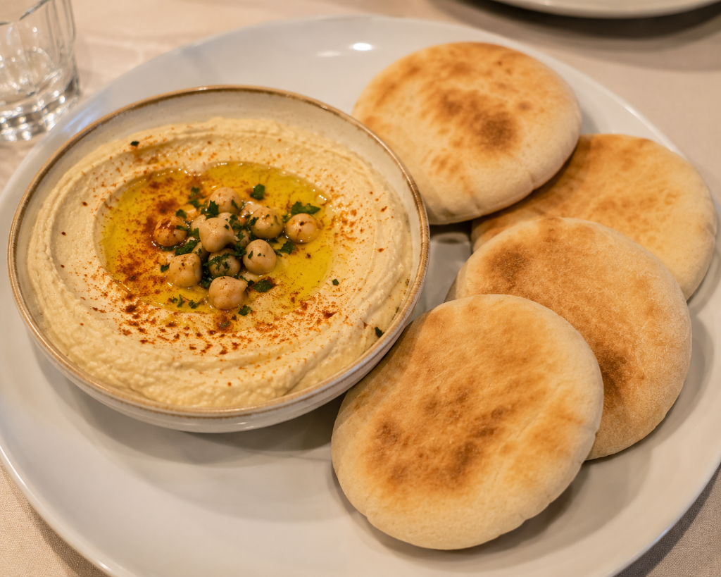 Hummus with 4 Pitas