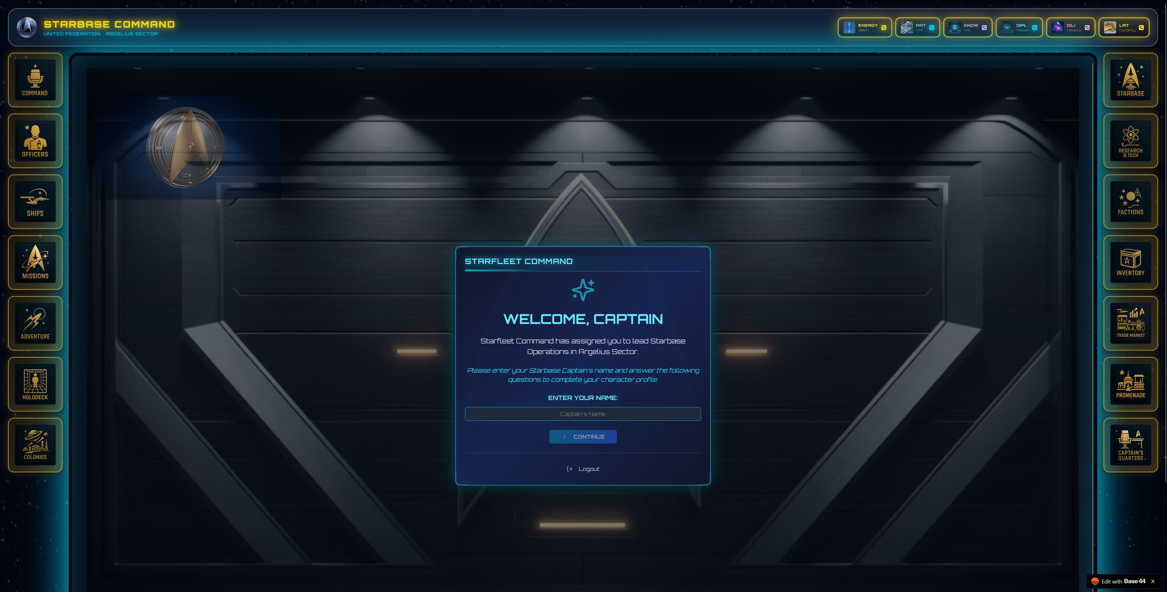Sci-Fi Management Game template preview