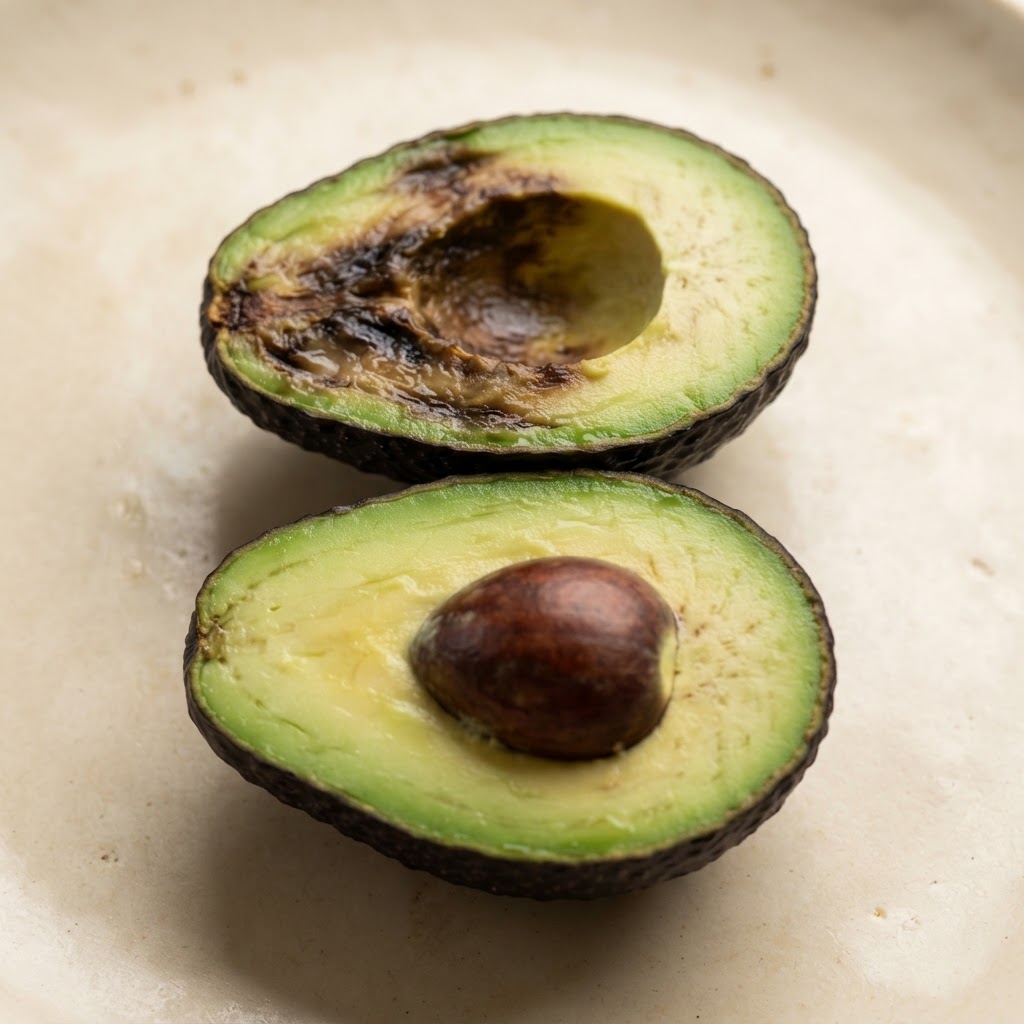 Hass avocado showing stem-end rot