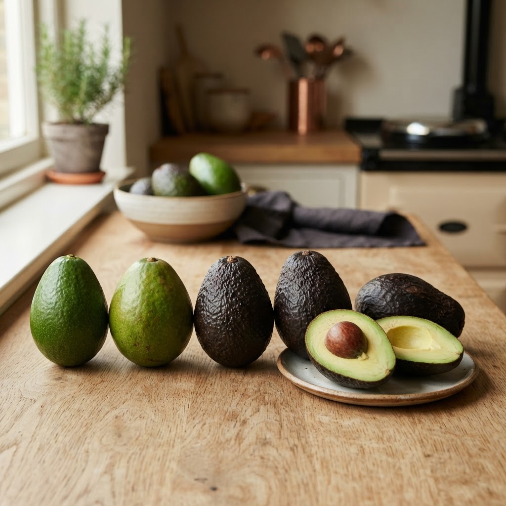 Hass avocados at different ripening stages showing how to store avocados