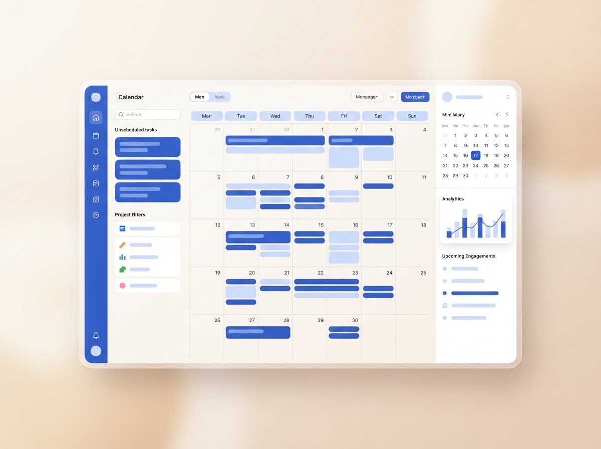 Software scheduling screen