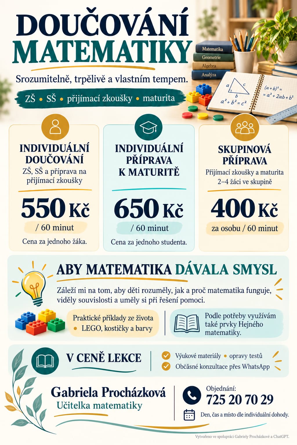 Doučování matematiky - plakát