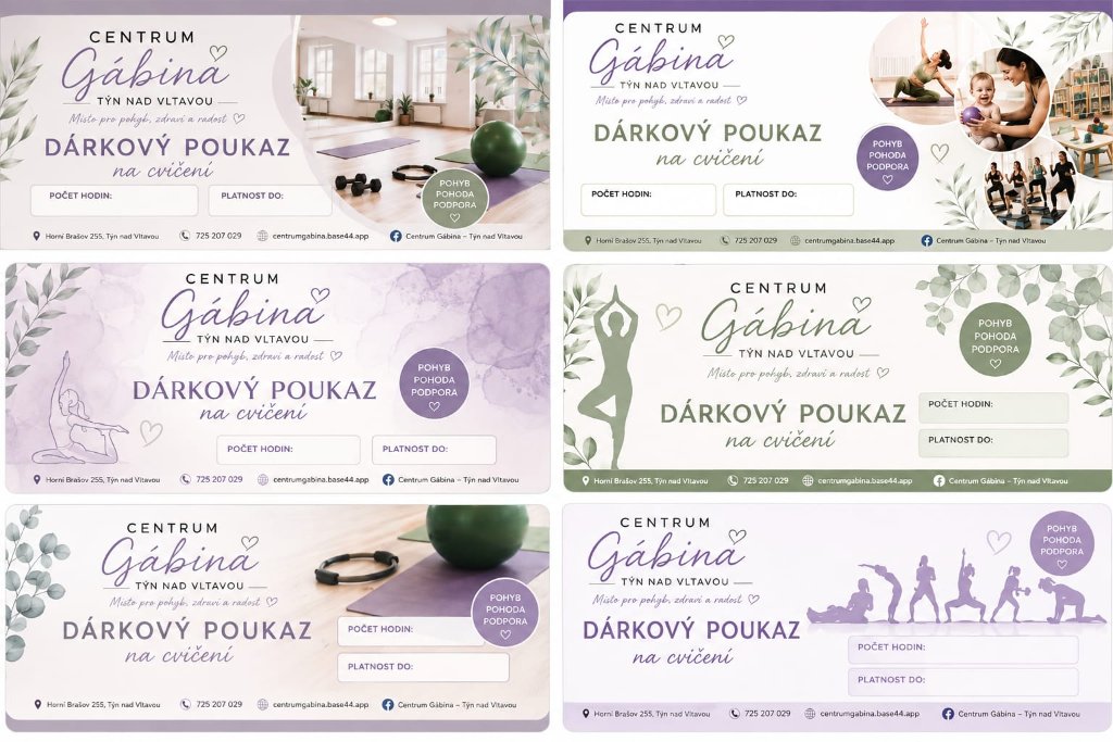 Dárkové poukazy - varianty