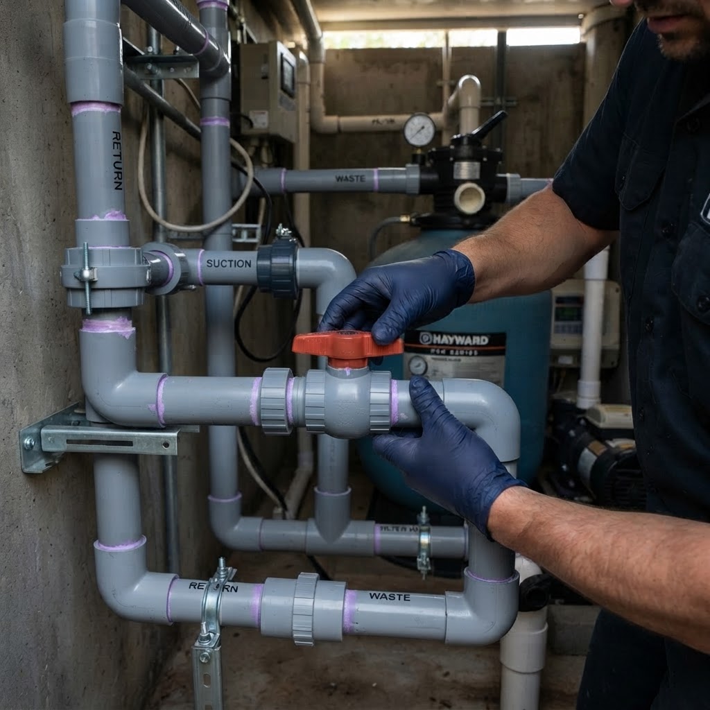 Rördragning och installation av poolteknik