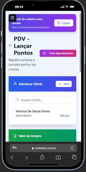 App VoltaFácil no celular
