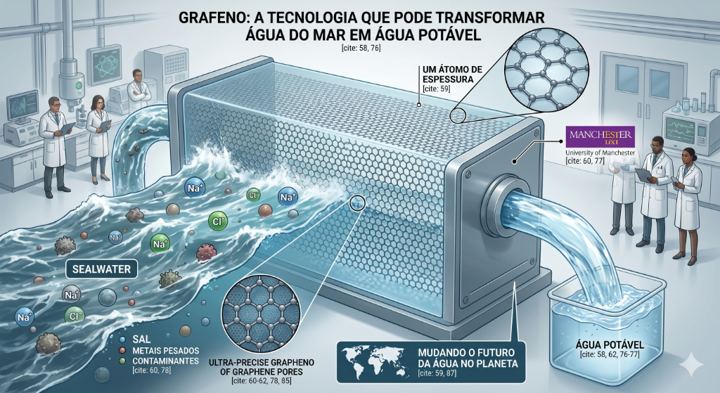Grafeno — tecnologia que pode transformar água do mar em água potável