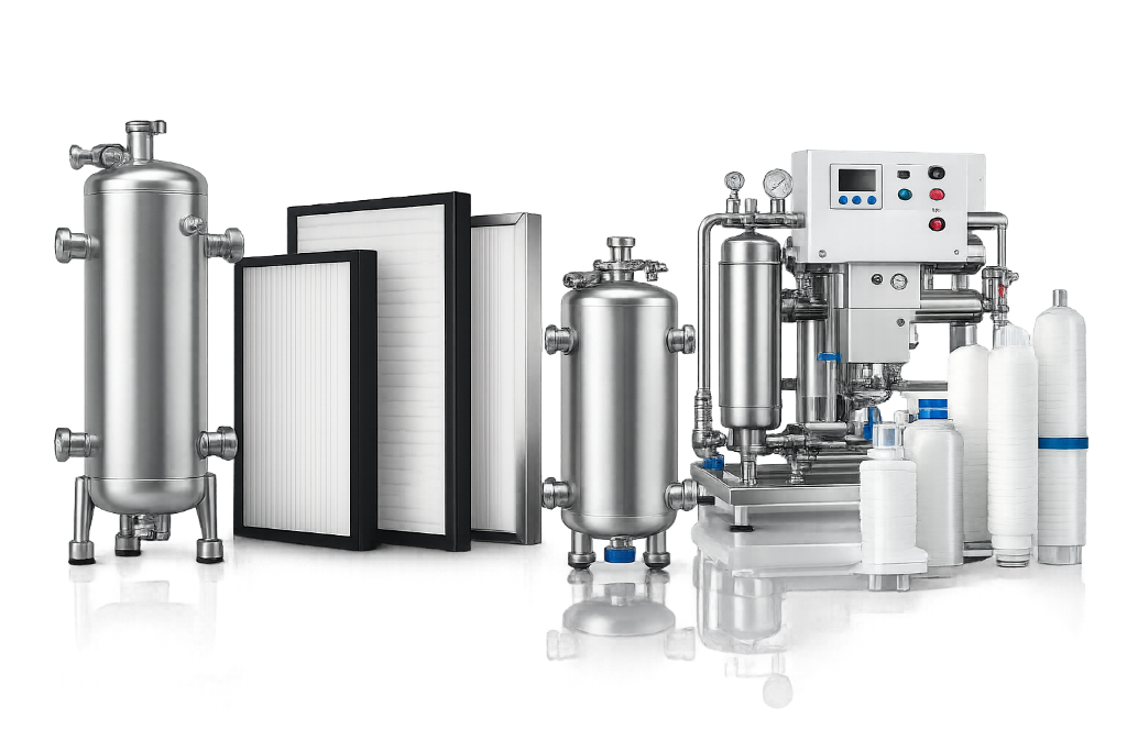 Elementos filtrantes industriais TechMax EPI — filtros para geradores, transformadores e uso geral