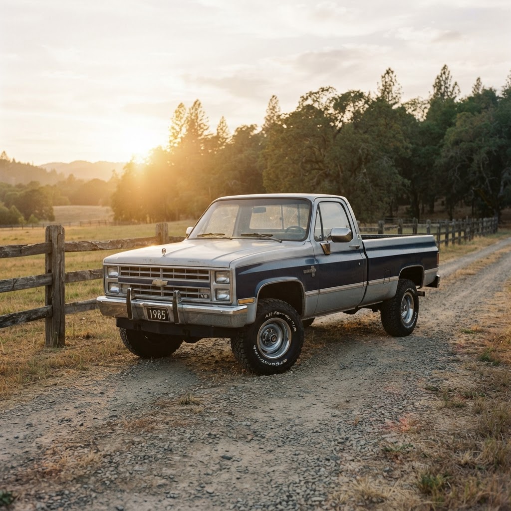 1980s Chevrolet square body pickup truck, old body style