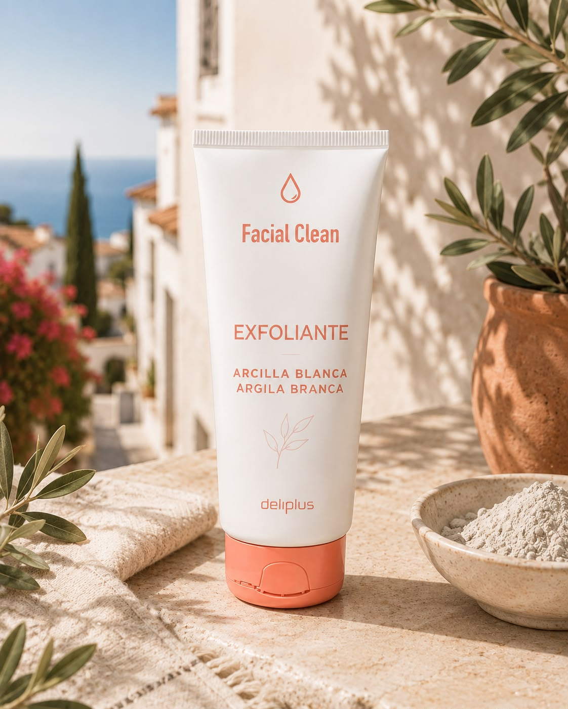 Deliplus Facial Clean - peeling-maska z białą glinką do skóry normalnej i mieszanej 100 ml